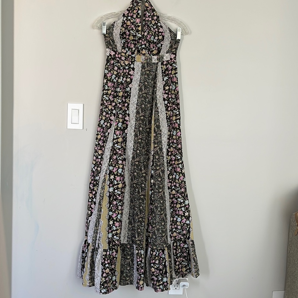 Floral Striped Halter Neck Maxi Dress XS/S - Picture 2 of 15